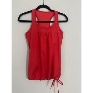 Athleta Red Adjustable Tie‎ Bottom Activewear Tank Top Workout Gym